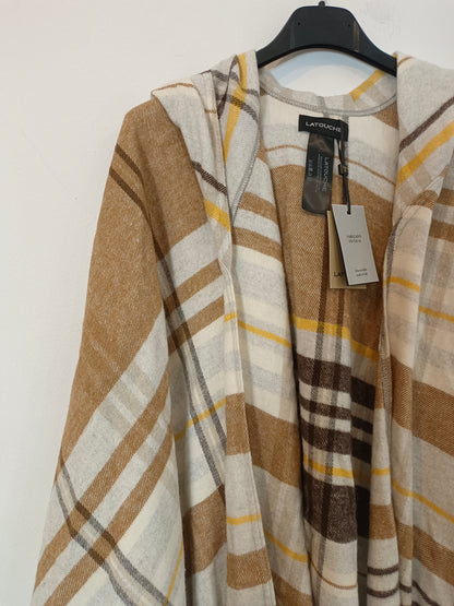 LATOUCHE. Poncho algodón cuadros T.u(m/l)