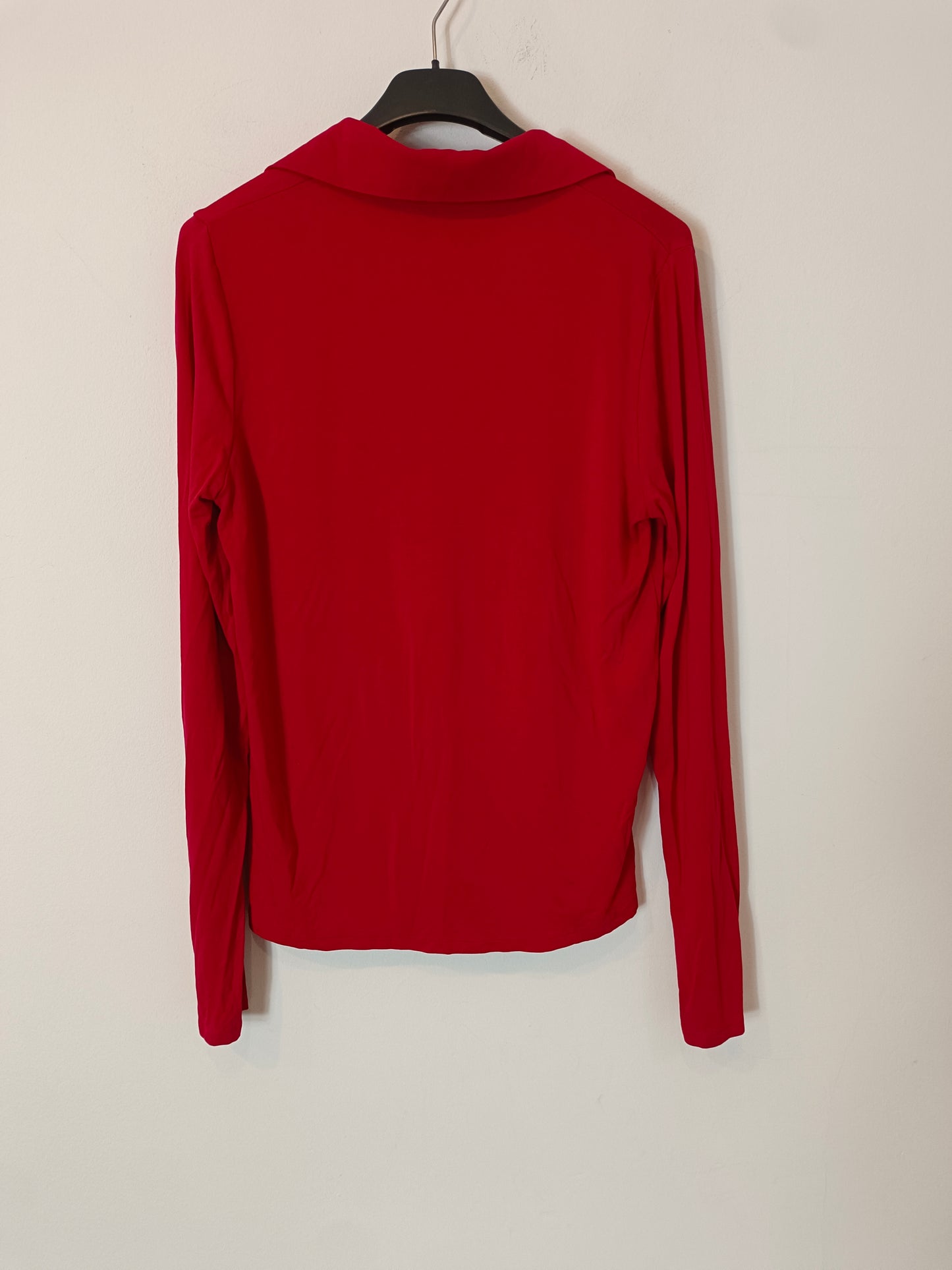 MAJESTIC FILATURE. Blusa roja elástica T.2(s/m)