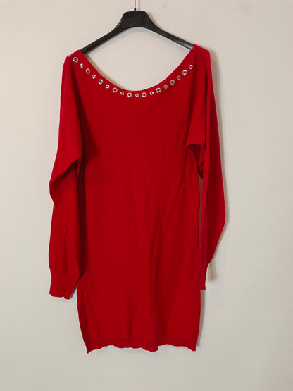 GIMAGUAS. Vestido corto rojo tachuelas T.m