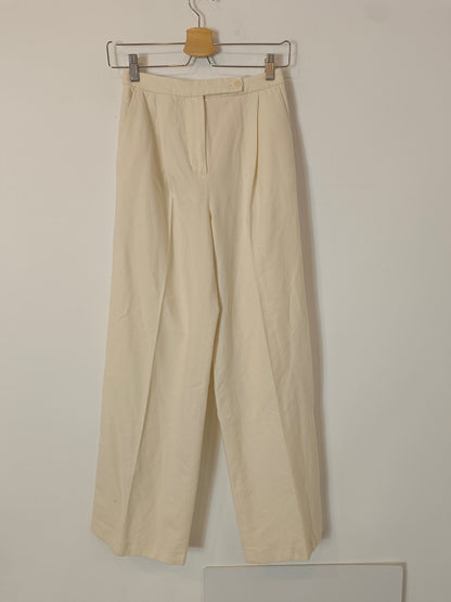 MASSIMO DUTTI. Pantalón pinzas beige crudo  T.34