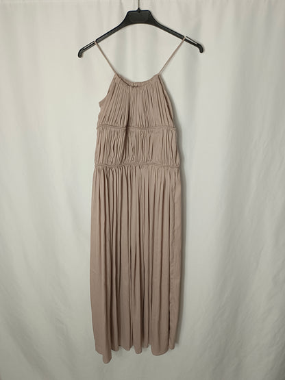 COMPTOIR DES COTONNIERS. Vestido beige fluido T.40