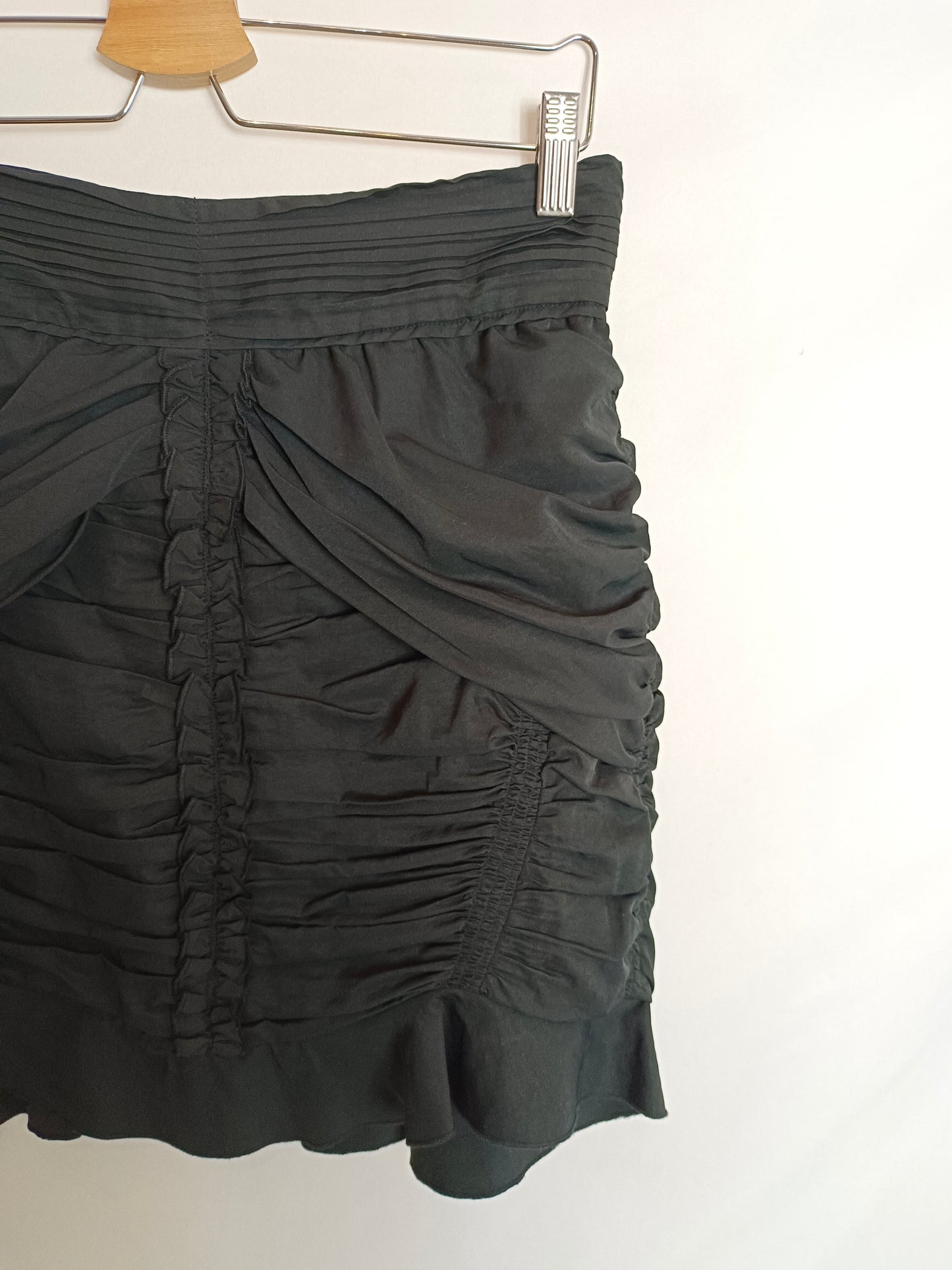 ISABEL MARANT. falda negra volantes  T.40