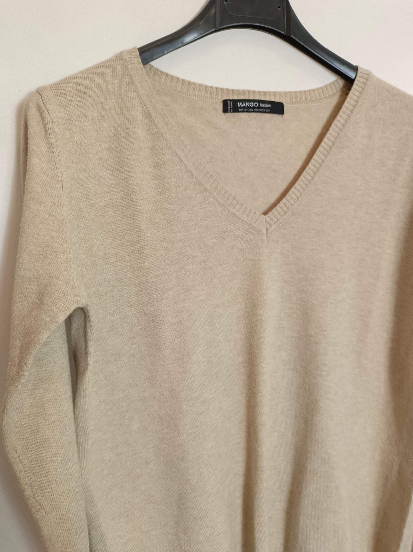 MANGO. Jersey básico beige T.s