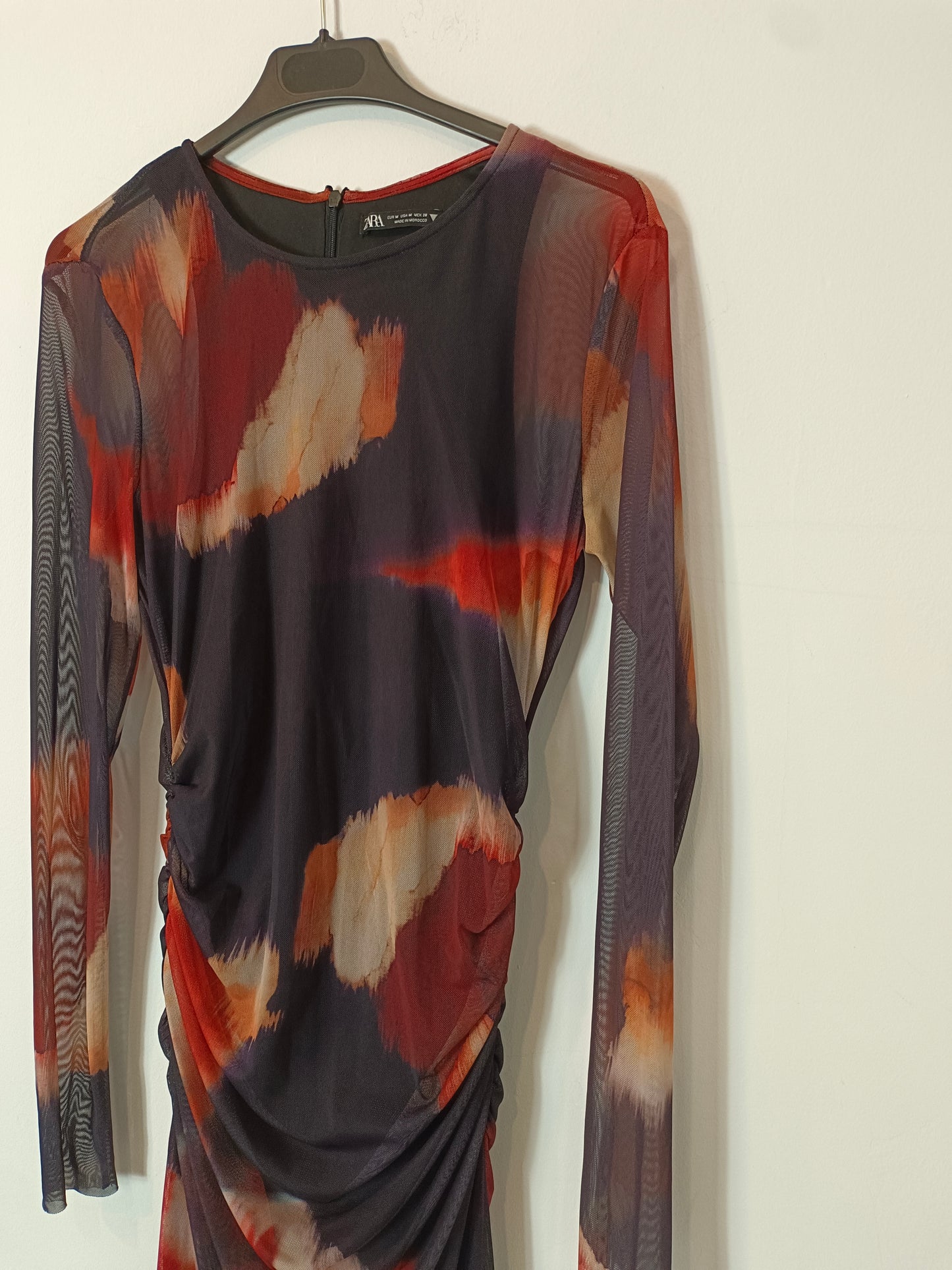 ZARA. Vestido largo rejilla tie dye T.m