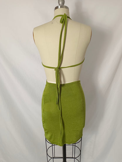 ZAFUL. Vestido verde punto T.36