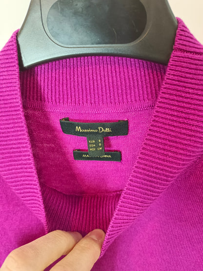 MASSIMO DUTTI. Jersey rosa cuello perkin T.s