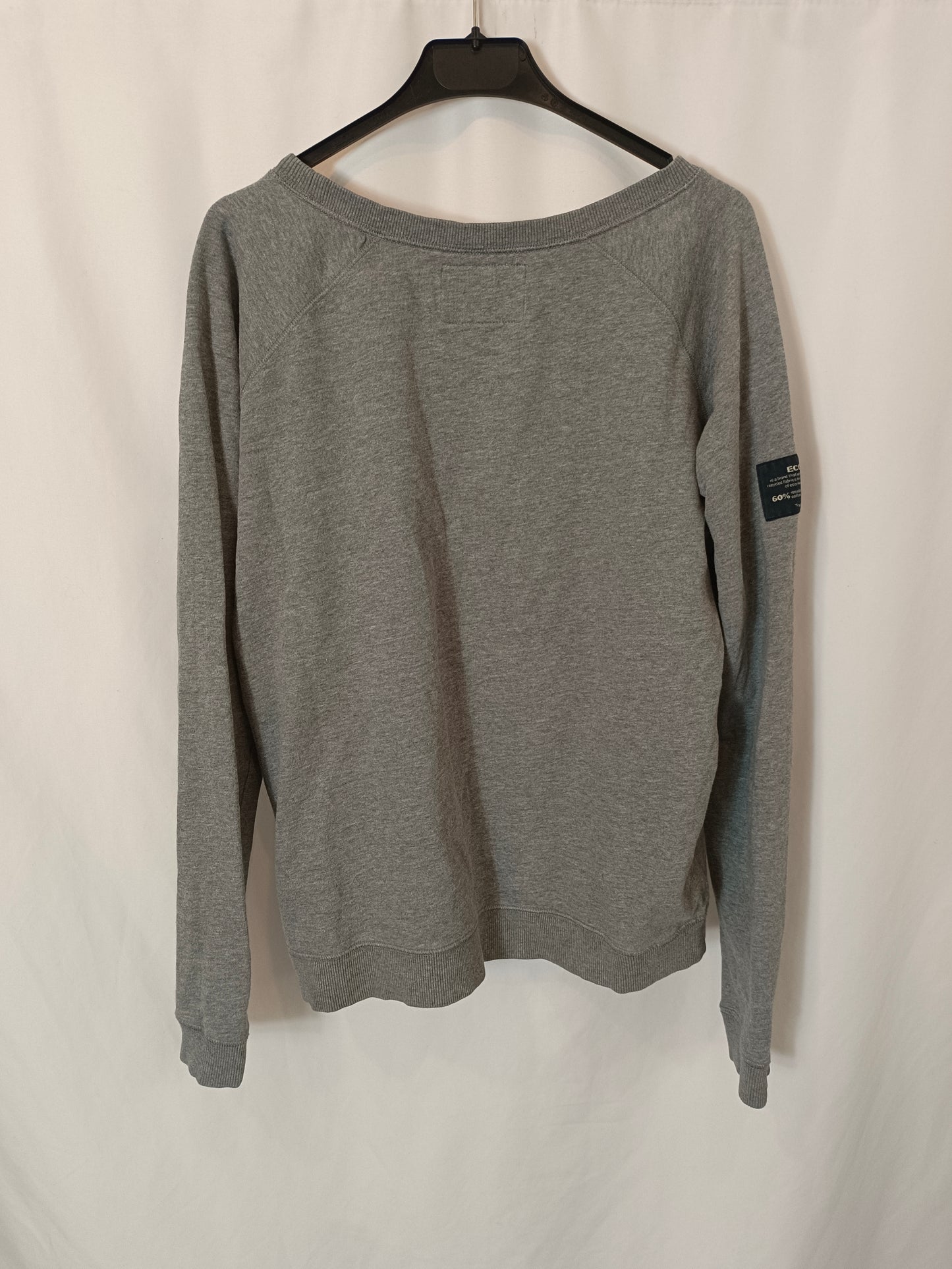 ECOALF. Sudadera gris letras T.l