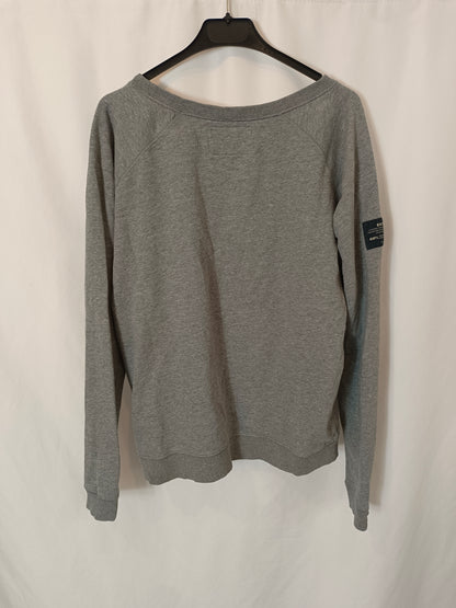 ECOALF. Sudadera gris letras T.l