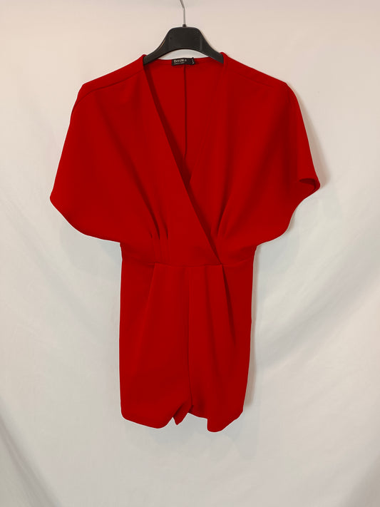 BERSHKA. Mono rojo elástico T.xs