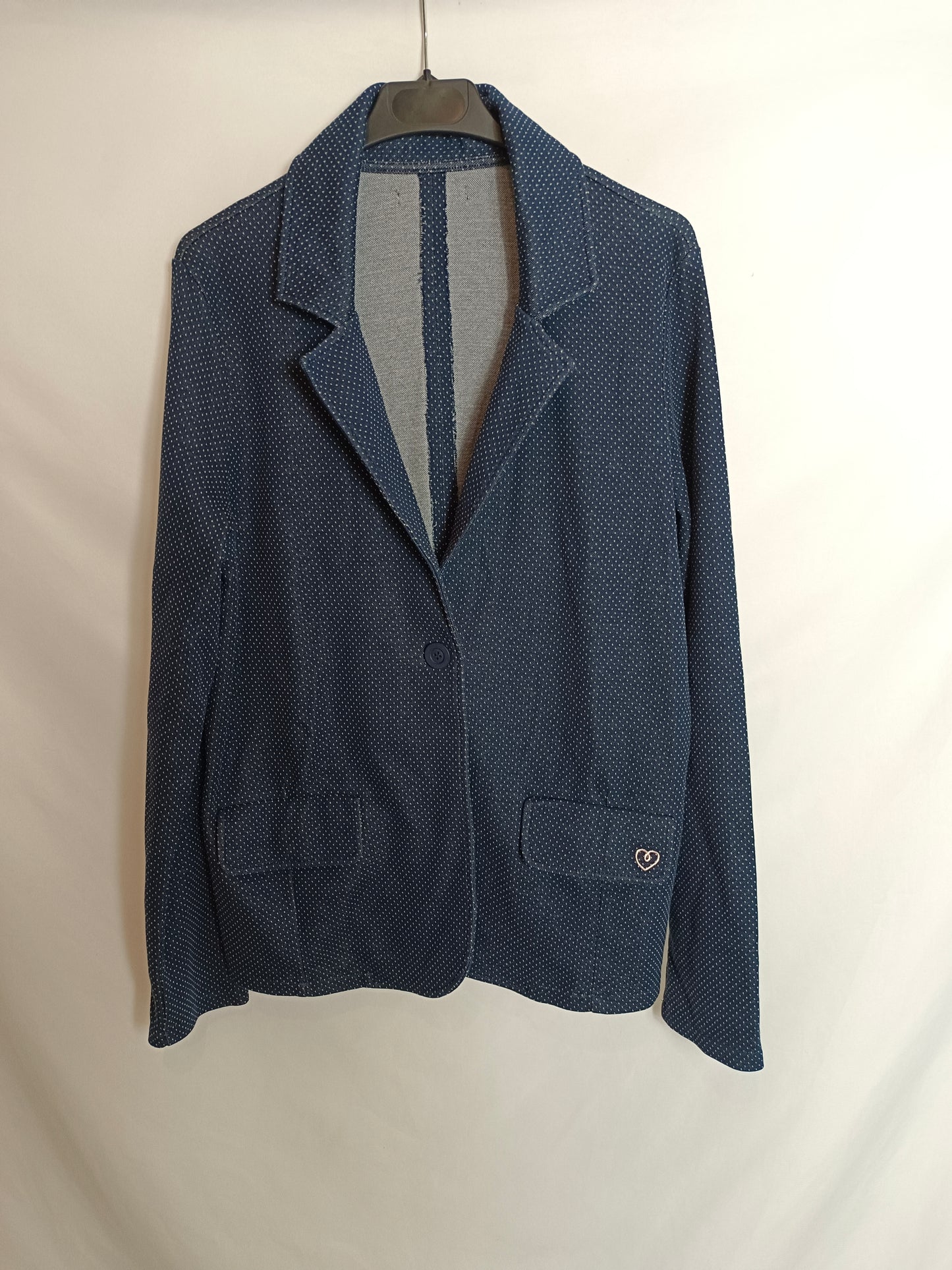 THE HIP TEE. Blazer azul topos T.m/l