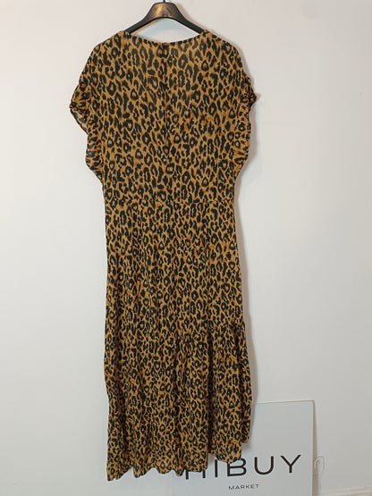 ZARA. Vestido largo animal print T.m