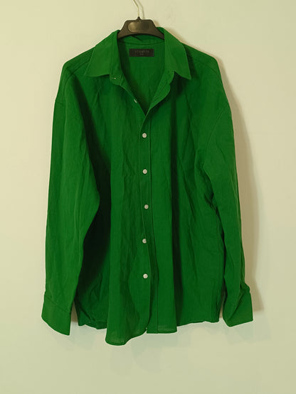 STOREST. Sobrecamisa verde lino T.s/m