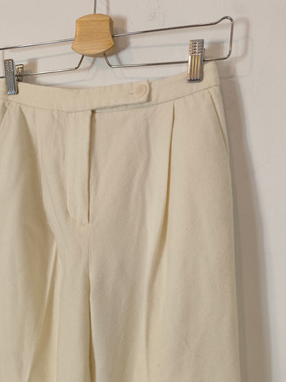 MASSIMO DUTTI. Pantalón pinzas beige crudo  T.34