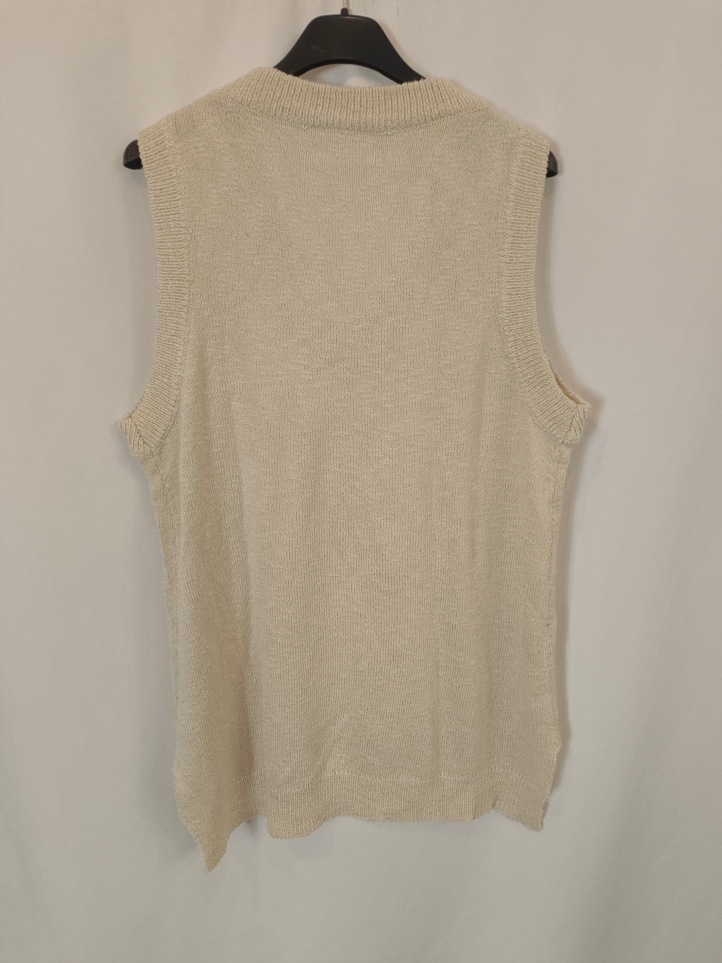 MANGO. Chaleco beige punto T.m