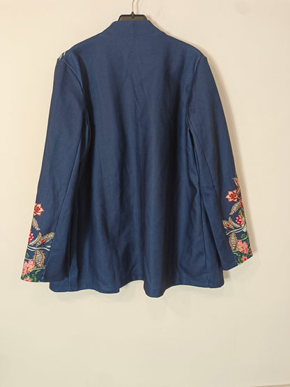 ANNA. Chaqueta azul flores T.xl