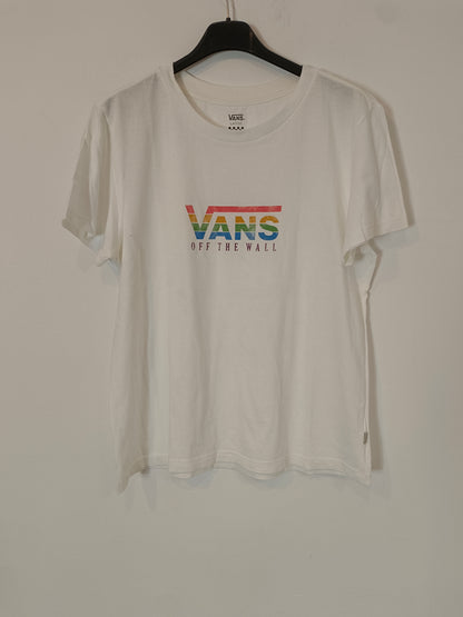 VANS. Camiseta blanca letras T.l