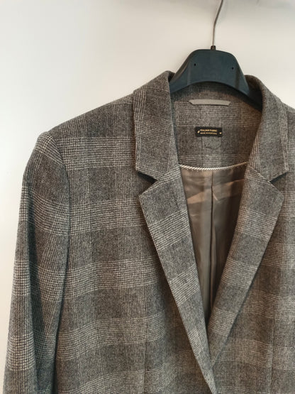 MASSIMO DUTTI. Blazer gris cuadros T.38