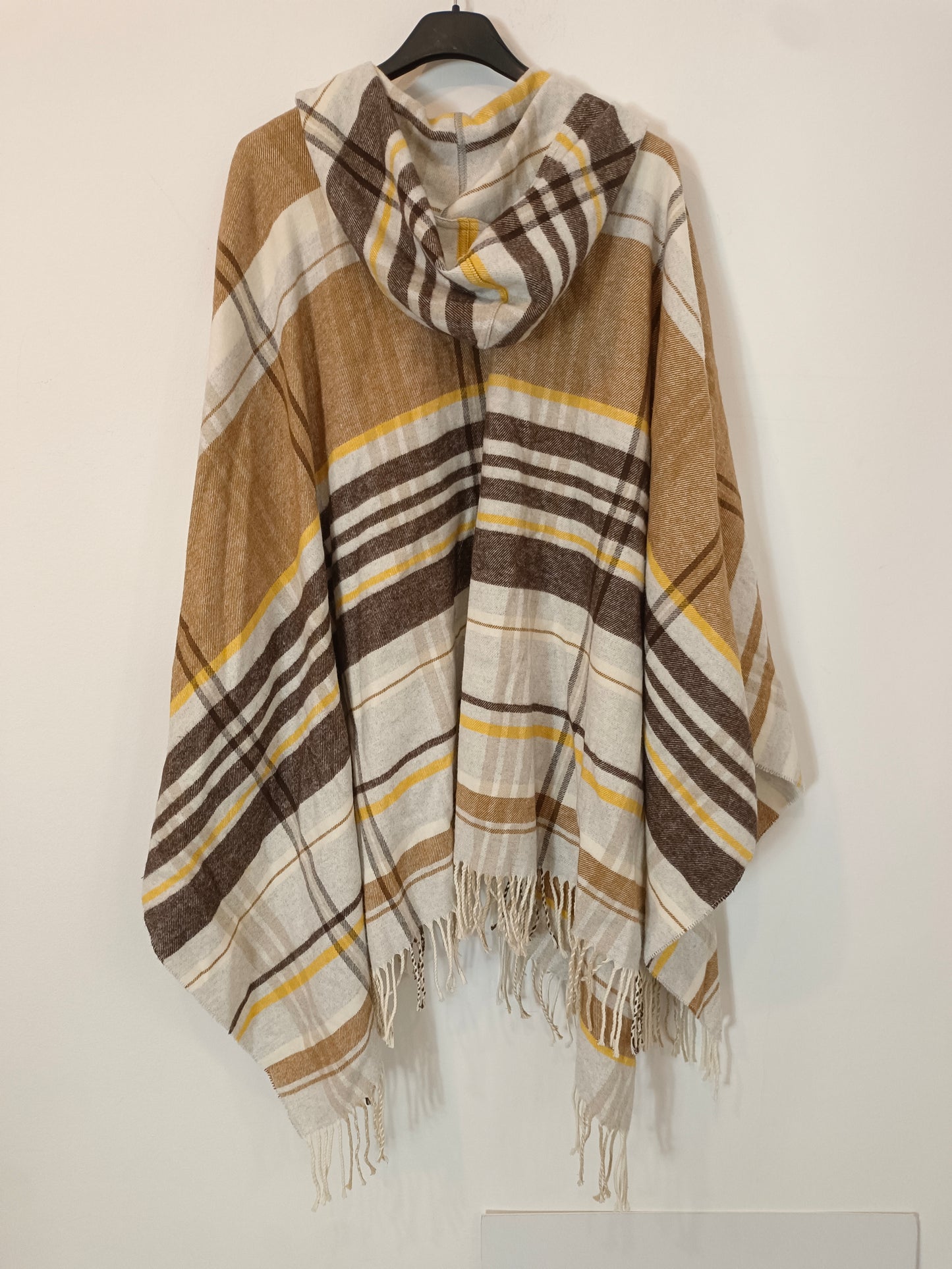 LATOUCHE. Poncho algodón cuadros T.u(m/l)