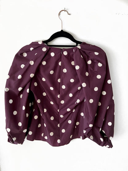 ZARA. Blusa morada lunares T.m