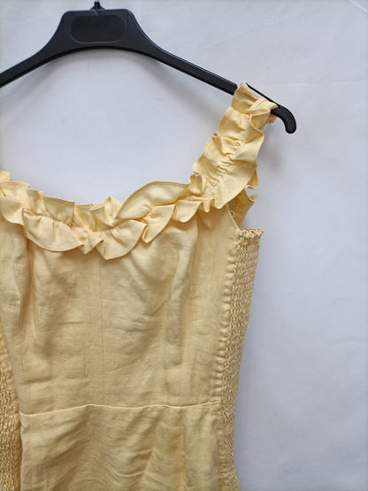 REFORMATION. Vestido corto amarillo T.6 (s)