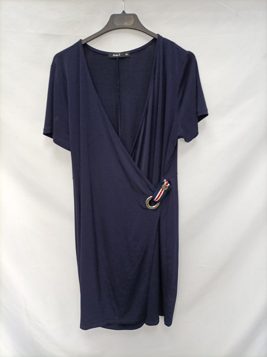 ADET. Vestido azul cruzado T.xl