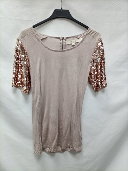 REISS. Camiseta lentejuelas T.xs