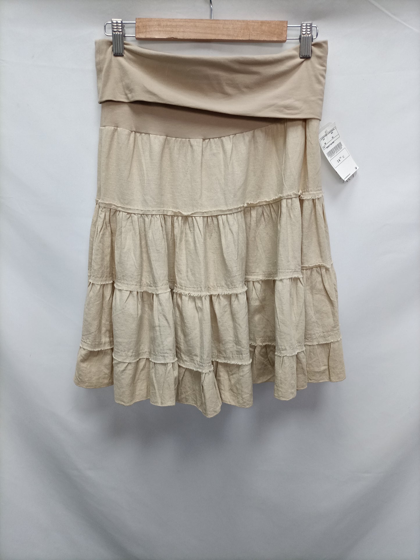 STRADIVARIUS. Falda lino beige T.m