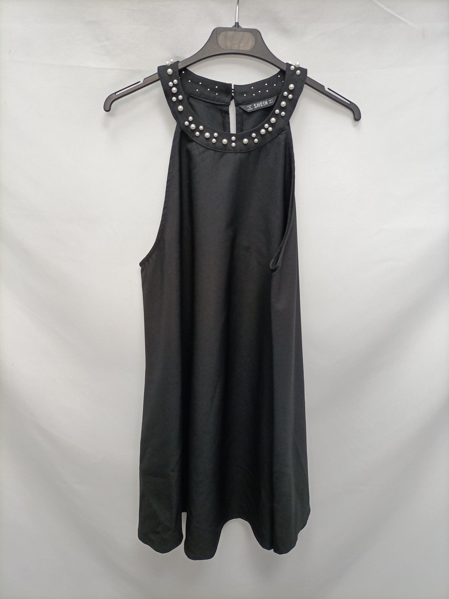 SHEIN. Vestido negro perlas T.l