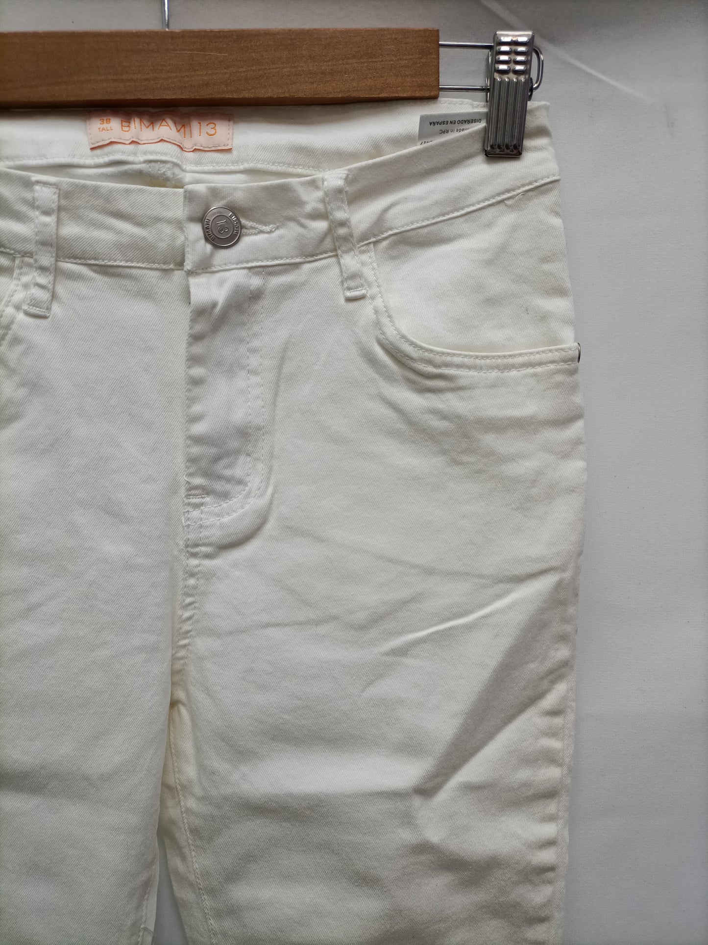 BIMANI. Pantalón blanco roto T.38