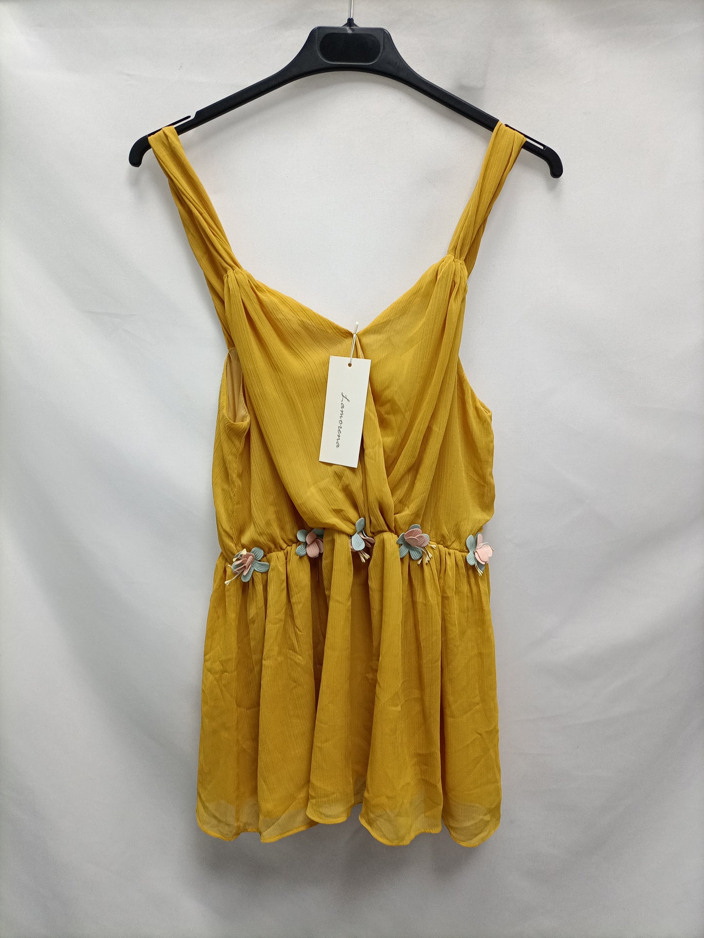 LAMORENA. Top amarillo flores T.s/38