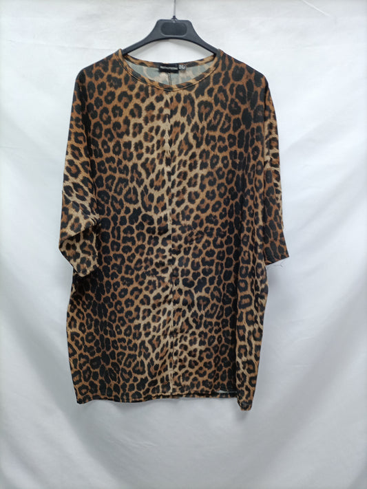 PRETTYLITTLETHINGS. Vestido animal print T.36