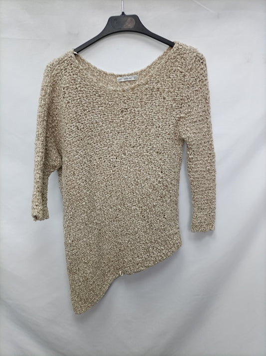 ZARA. Jersey asimétrico beige T.s