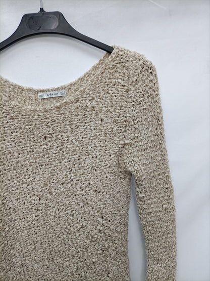 ZARA. Jersey asimétrico beige T.s