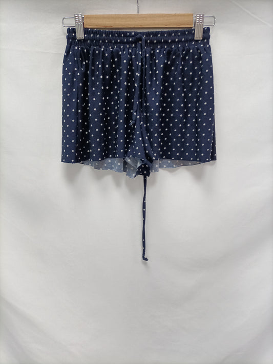 MANGO. Short azul estampado T.xs