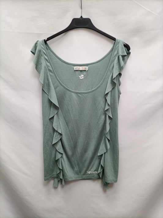 BILLABONG. Camiseta verde agua volantesT.xs