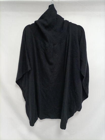 OTRAS. Poncho negro de lana T.u