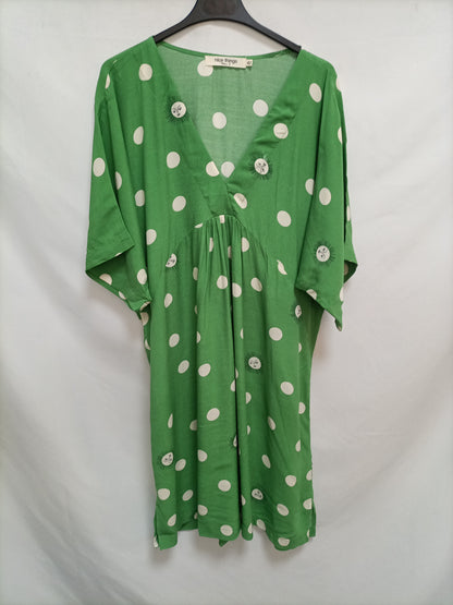 NICE THINGS. Vestido verde lunares T.42