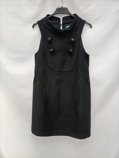 HOSS. Vestido negro botones T.40