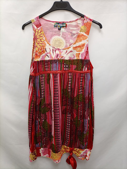 DESIGUAL.Vestido estampado colores T.m