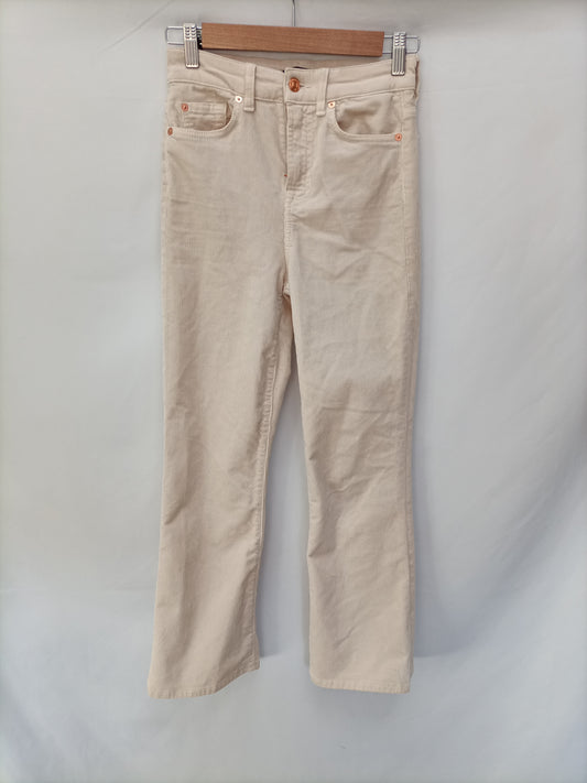 7 FOR ALL MANKIND. Pantalones beiges micropana T.34/36