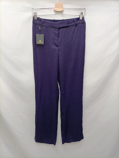 MASSIMO DUTTI . Pantalón palazzo morado T.36