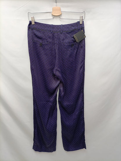 MASSIMO DUTTI . Pantalón palazzo morado T.36