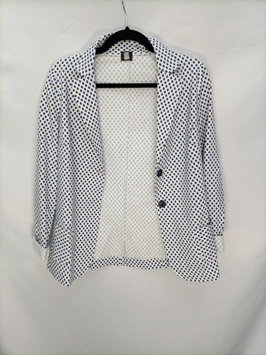 CENT VUIT. Blazer blanca flores T.4 (m)