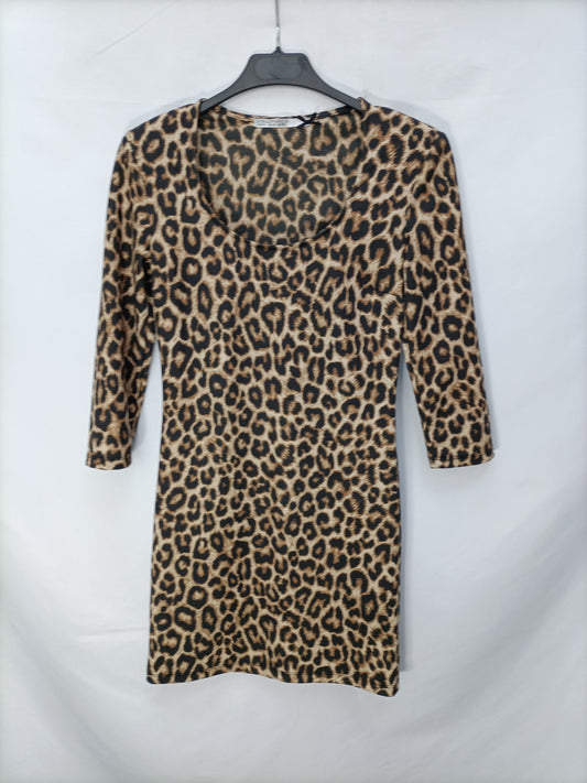 STRADIVARIUS. Vestido animal print T.m