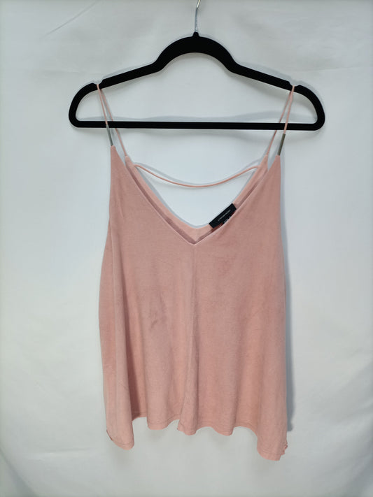 PRIMARK. Top rosa doble textura T.44