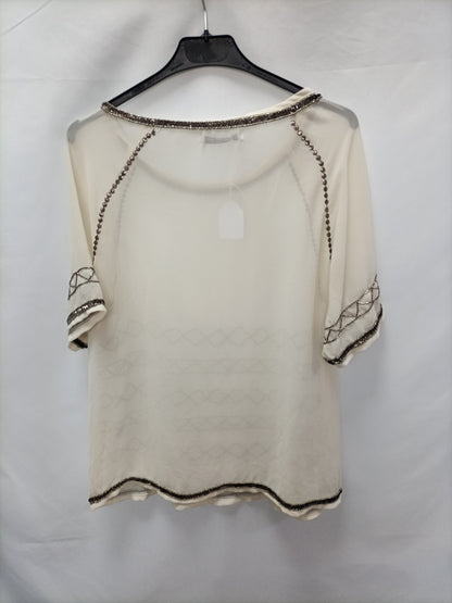 MANGO. Blusa blanco roto