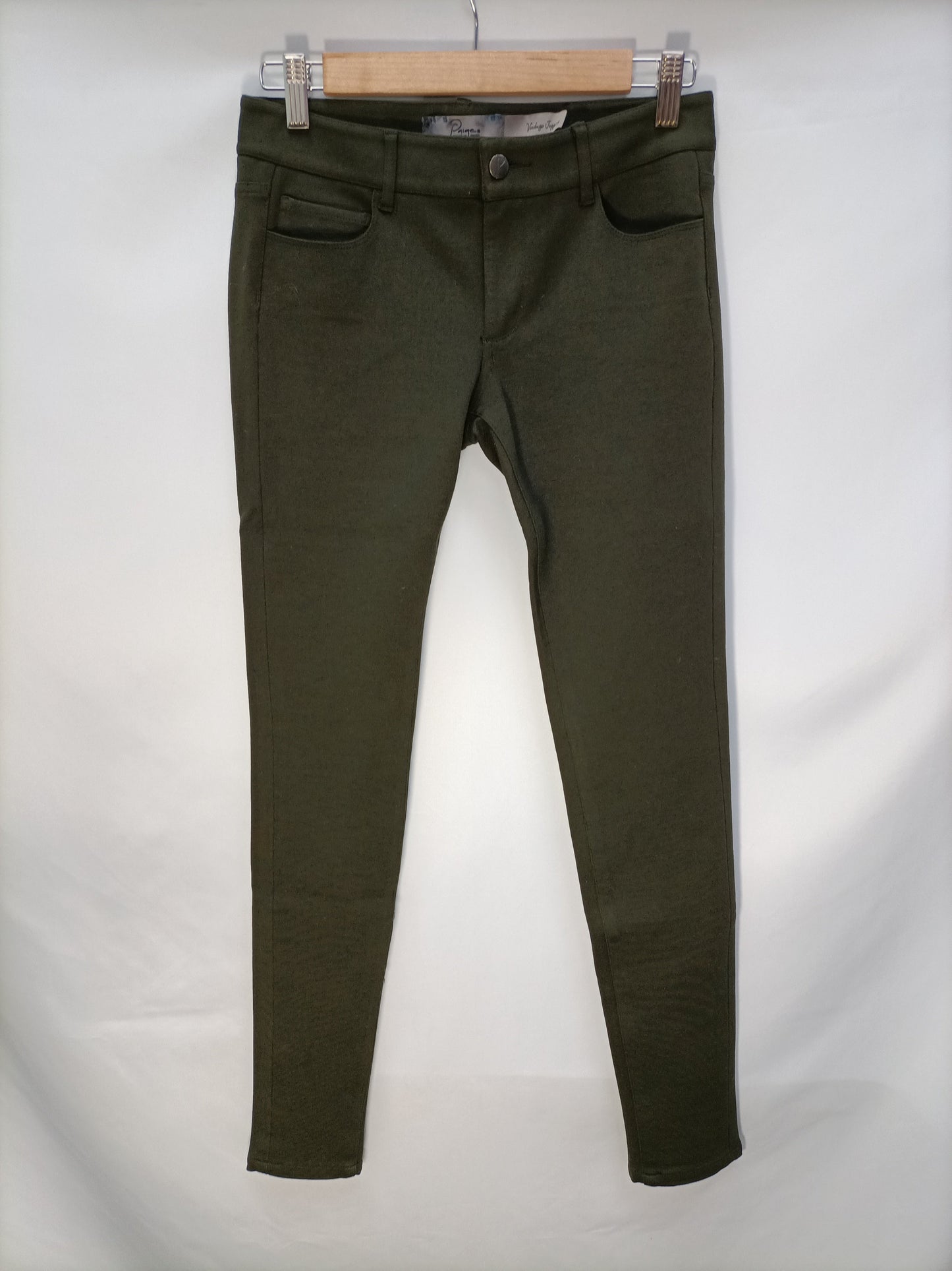 PIAGE. Pantalón elástico verde T.36