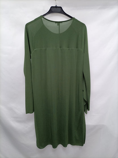 COS. Vestido verde fluido T.s