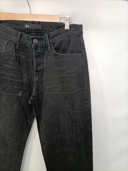 3X1 NYK. Pantalón negro flecos T.21(40)