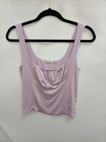 STRADIVARIUS. Top lila escoteT.l